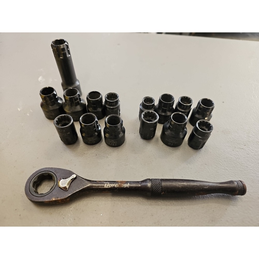 Duralast spline rachet 41-100 plus‎ 15 Sockets Standard & Metric